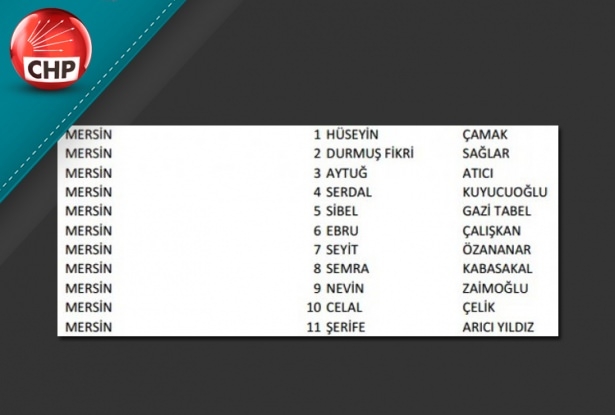 İşte CHP'nin 1 Kasım aday listesi 66