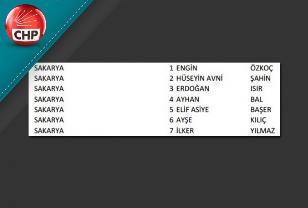 İşte CHP'nin 1 Kasım aday listesi 74