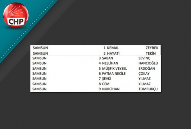 İşte CHP'nin 1 Kasım aday listesi 75