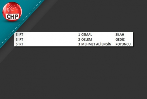 İşte CHP'nin 1 Kasım aday listesi 76