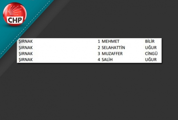 İşte CHP'nin 1 Kasım aday listesi 80