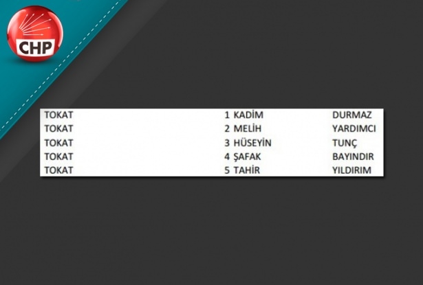İşte CHP'nin 1 Kasım aday listesi 82