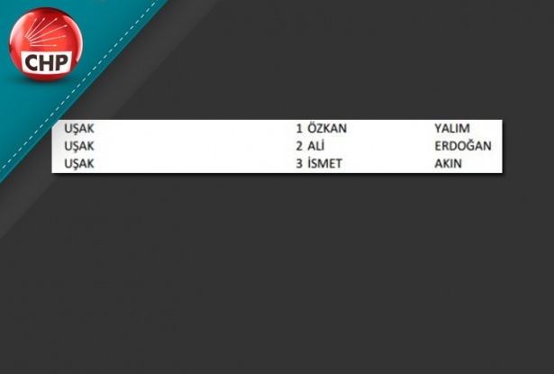İşte CHP'nin 1 Kasım aday listesi 85