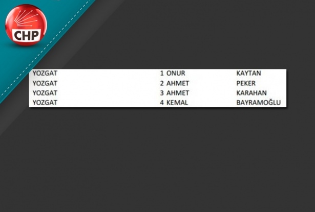 İşte CHP'nin 1 Kasım aday listesi 88