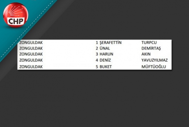 İşte CHP'nin 1 Kasım aday listesi 89
