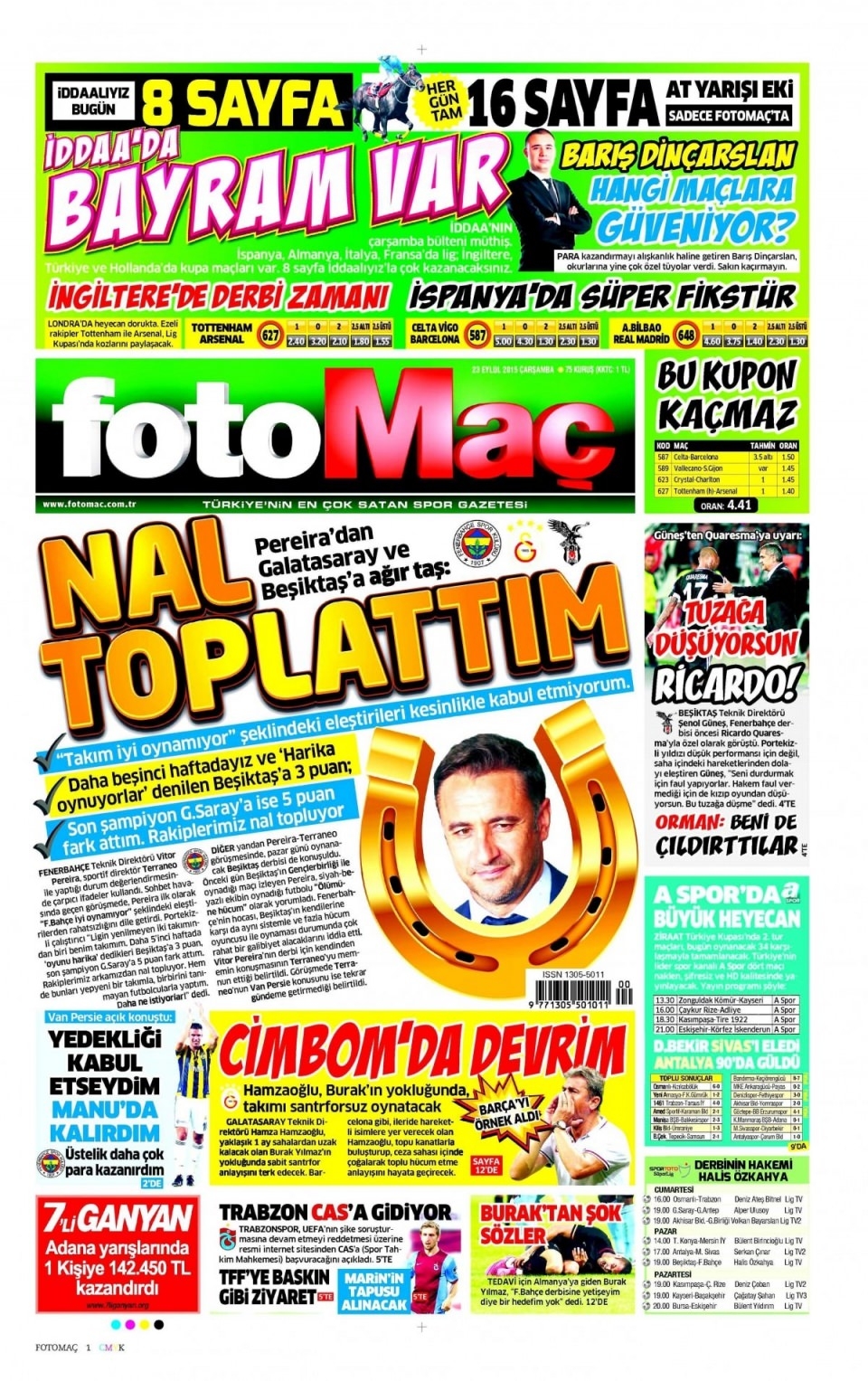 23 Eylül 2015 gazete manşetleri 16