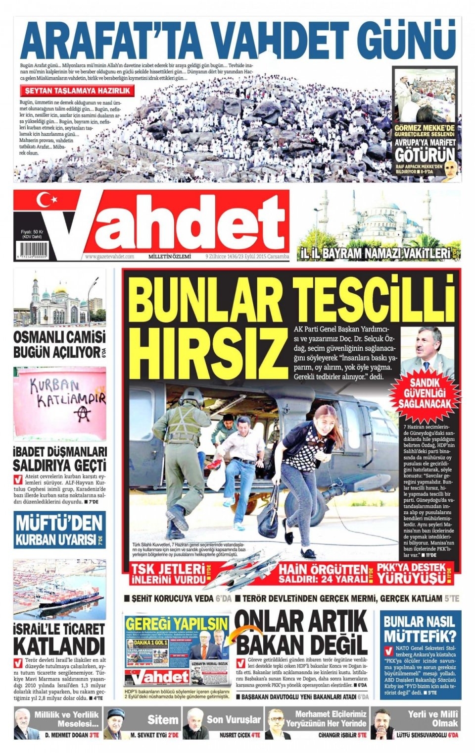 23 Eylül 2015 gazete manşetleri 22