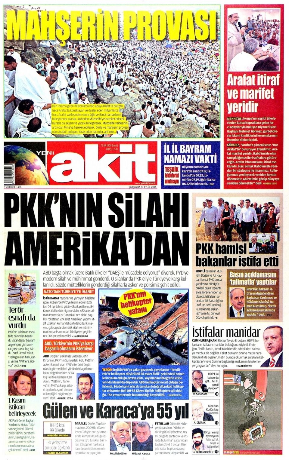 23 Eylül 2015 gazete manşetleri 5