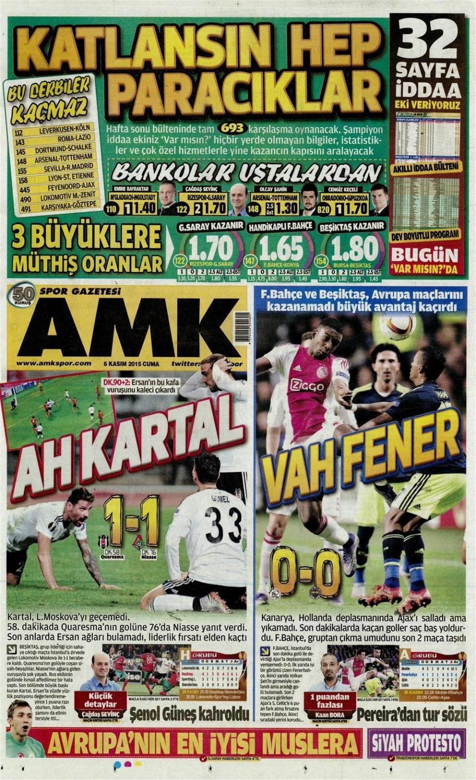 6 Kasım 2015 gazete manşetleri 2