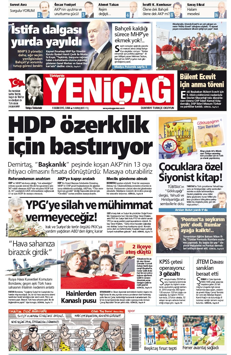 6 Kasım 2015 gazete manşetleri 28