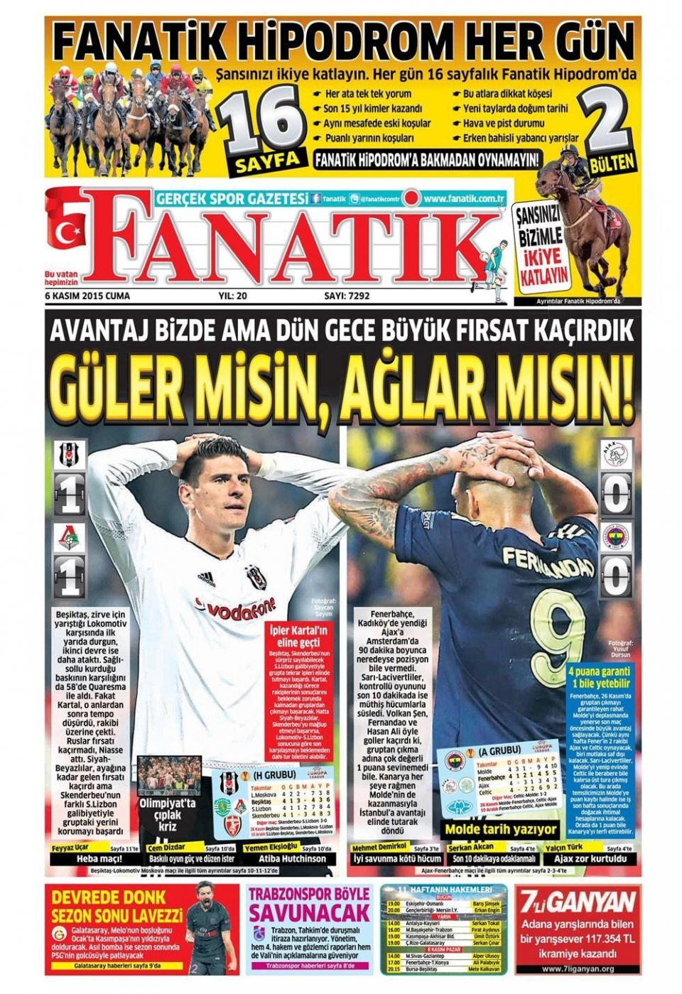 6 Kasım 2015 gazete manşetleri 7