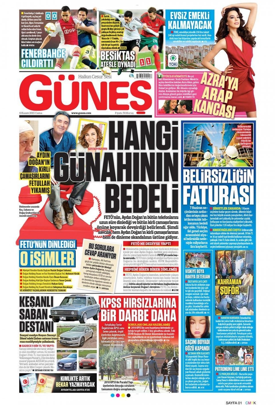 6 Kasım 2015 gazete manşetleri 9