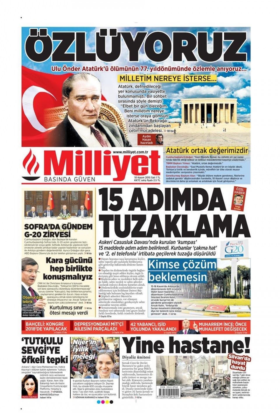 10 Kasım 2015 gazet manşetleri 11