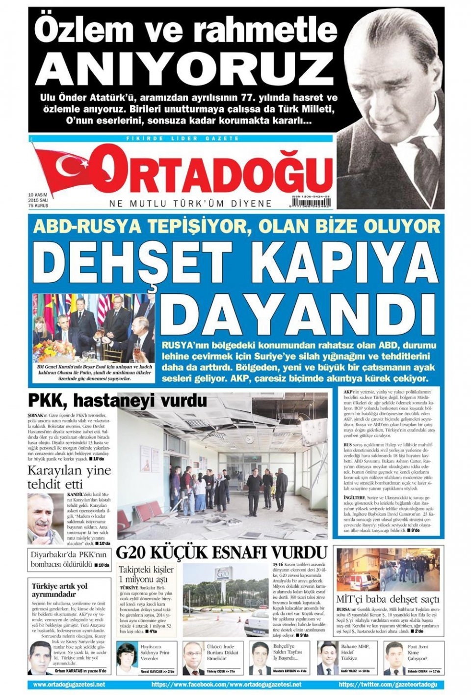 10 Kasım 2015 gazet manşetleri 12
