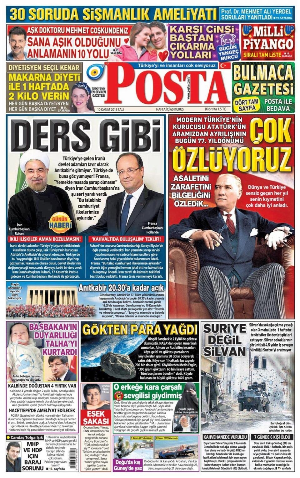10 Kasım 2015 gazet manşetleri 13