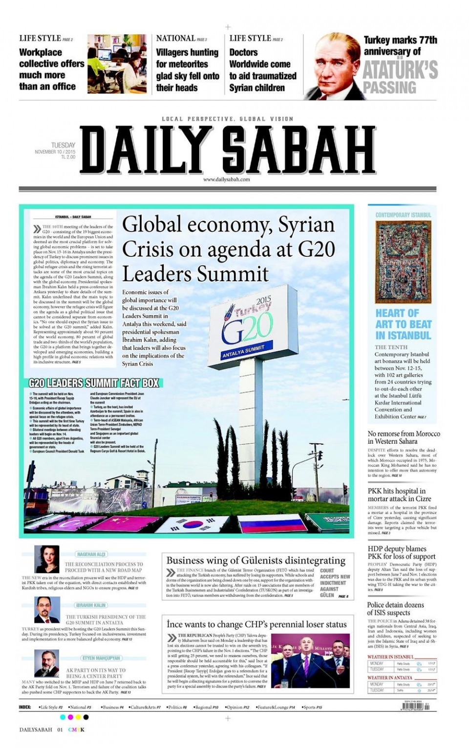 10 Kasım 2015 gazet manşetleri 15