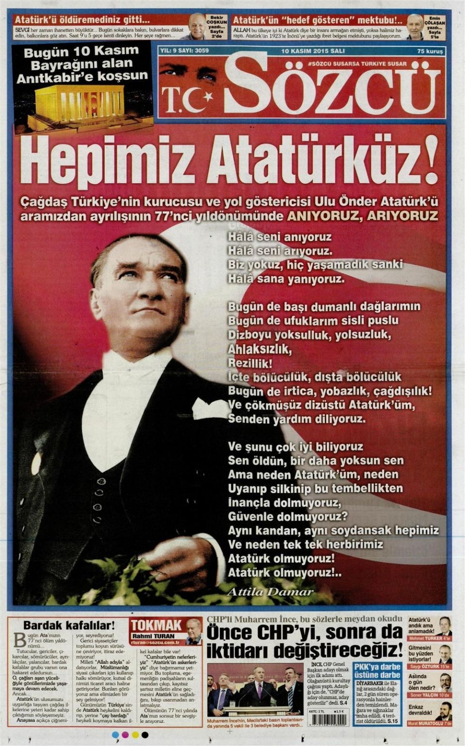 10 Kasım 2015 gazet manşetleri 16