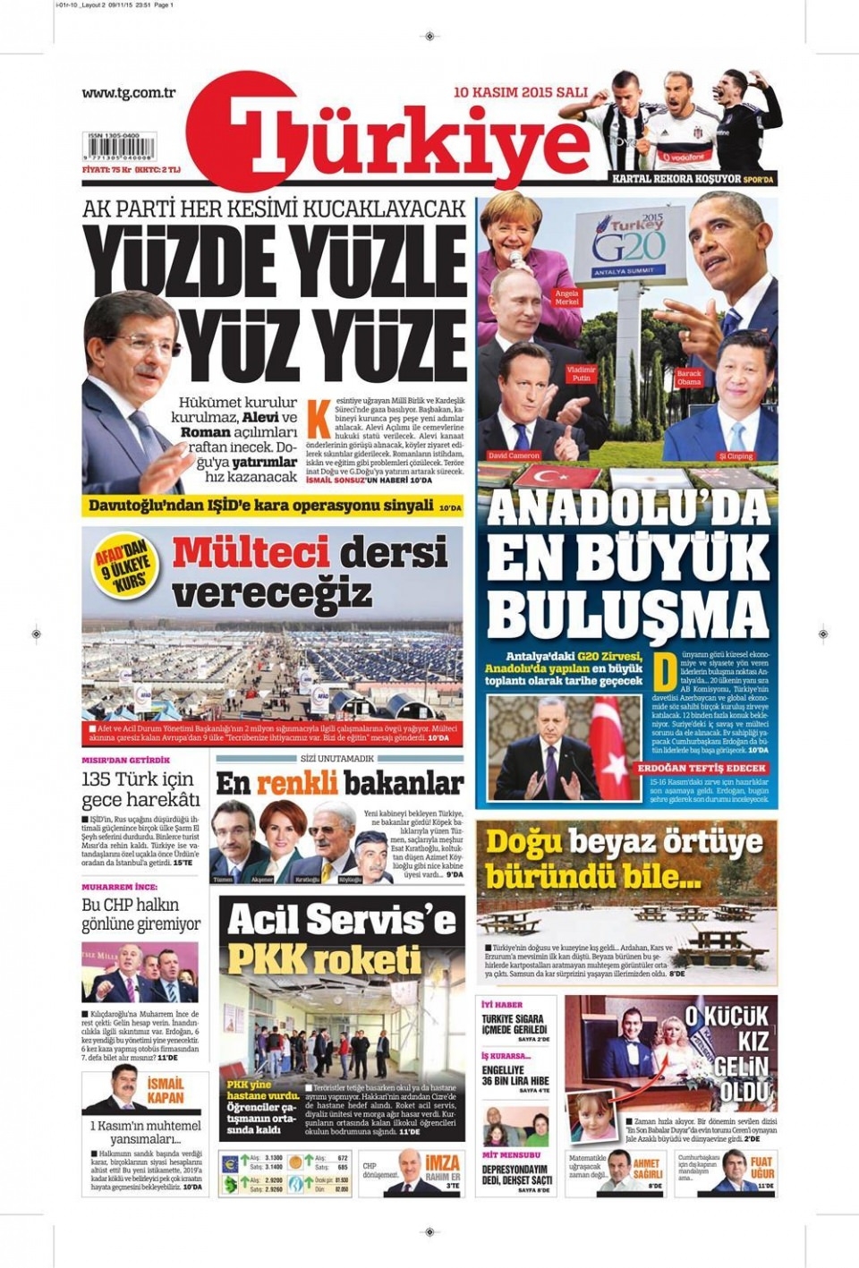 10 Kasım 2015 gazet manşetleri 20
