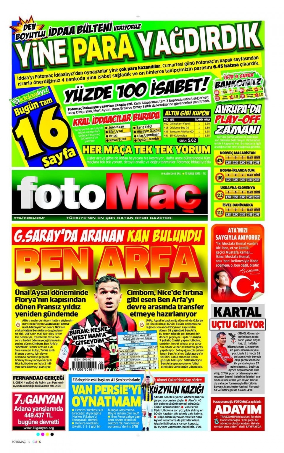10 Kasım 2015 gazet manşetleri 29