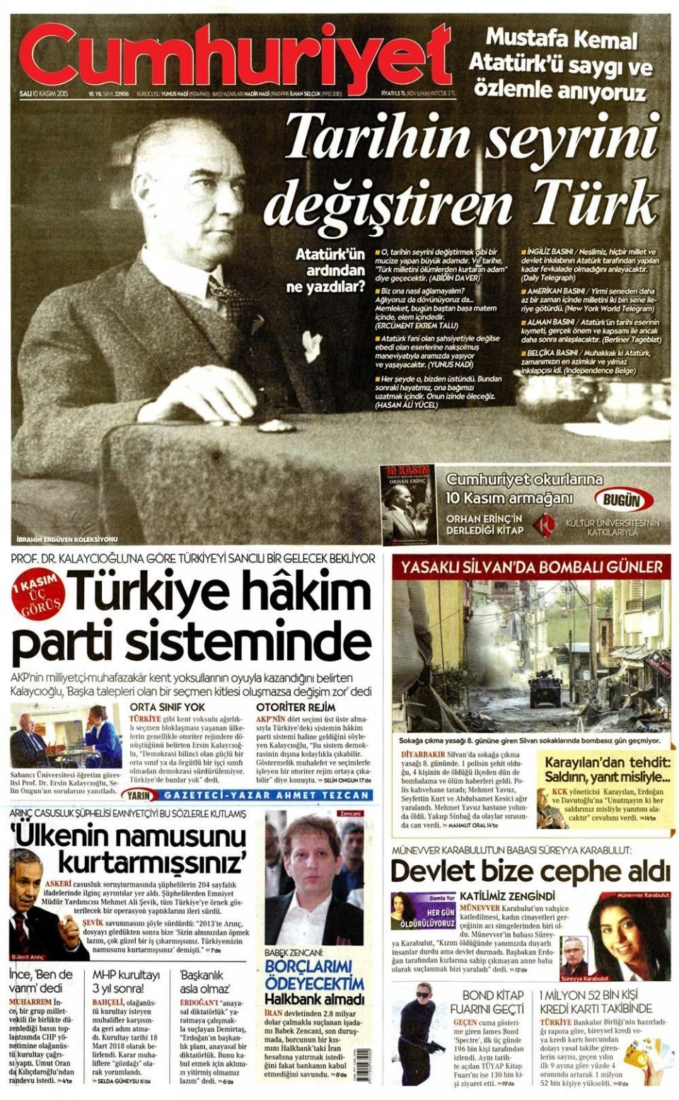 10 Kasım 2015 gazet manşetleri 4