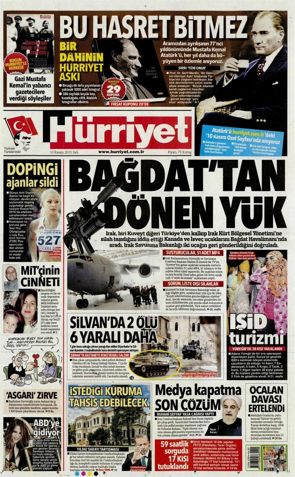 10 Kasım 2015 gazet manşetleri 7