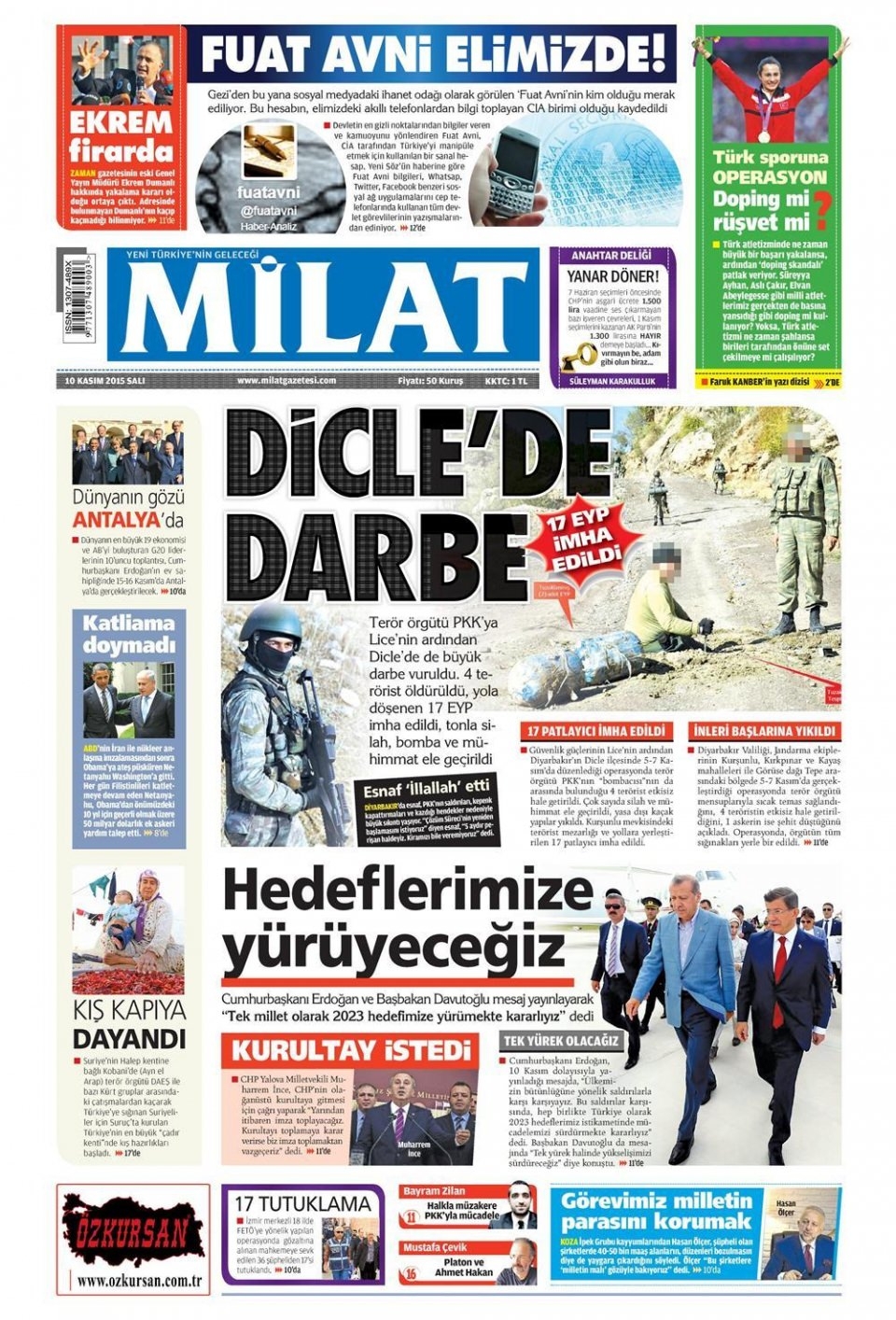 10 Kasım 2015 gazet manşetleri 8