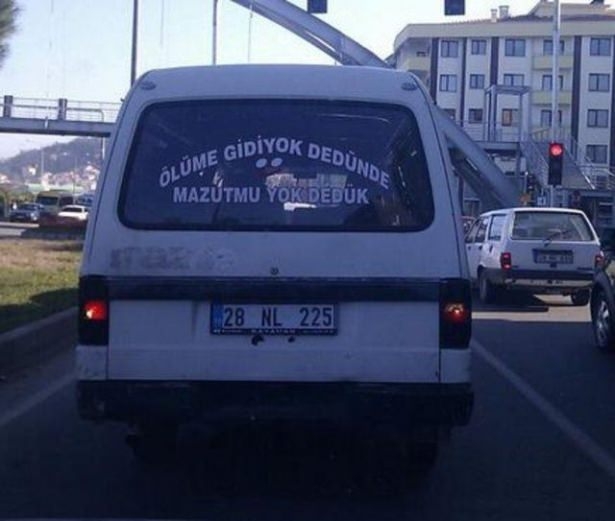 Türklere özgü araba arkası yazıları 14