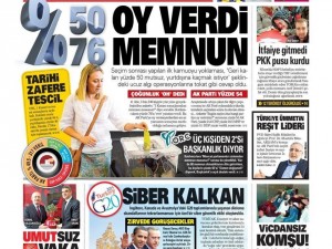 13 Kasım 2015 gazete manşetleri