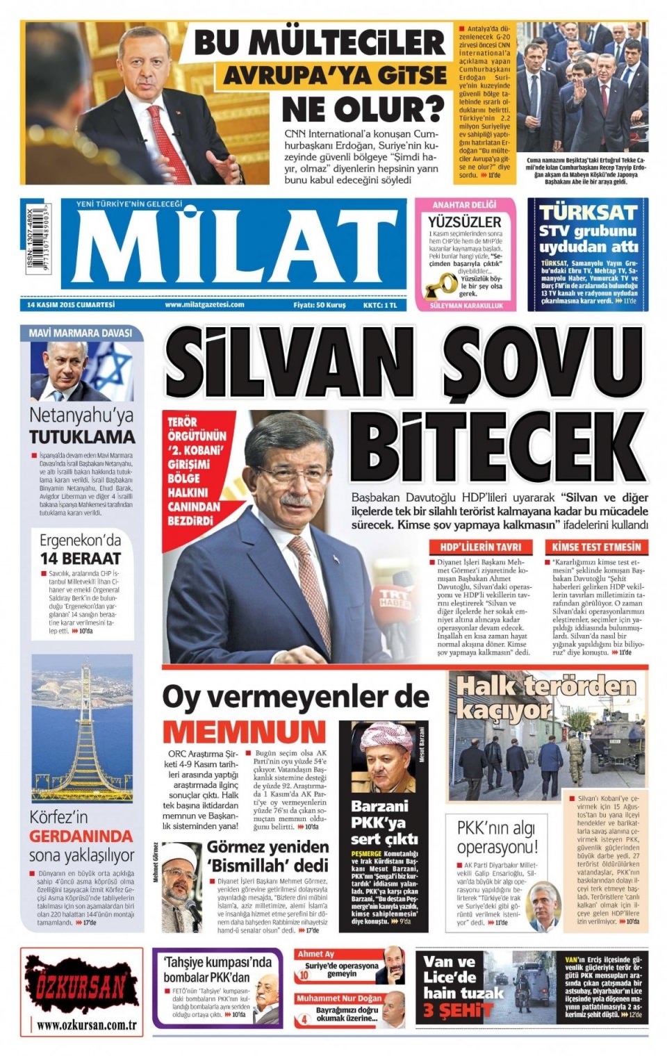 14 Kasım 2015 gazete manşetleri 15