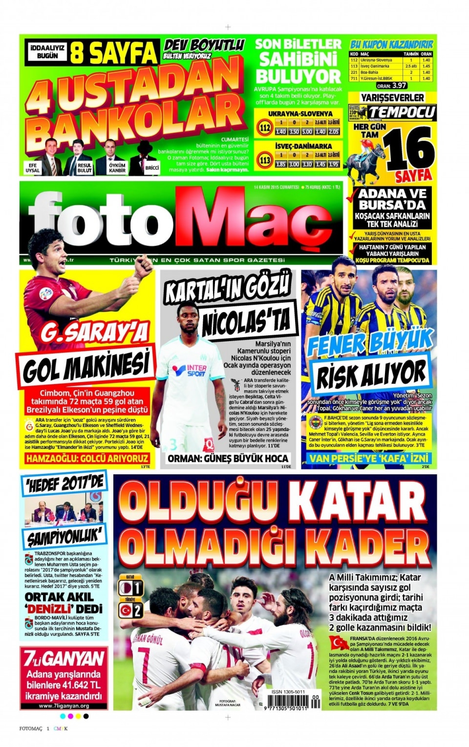 14 Kasım 2015 gazete manşetleri 17