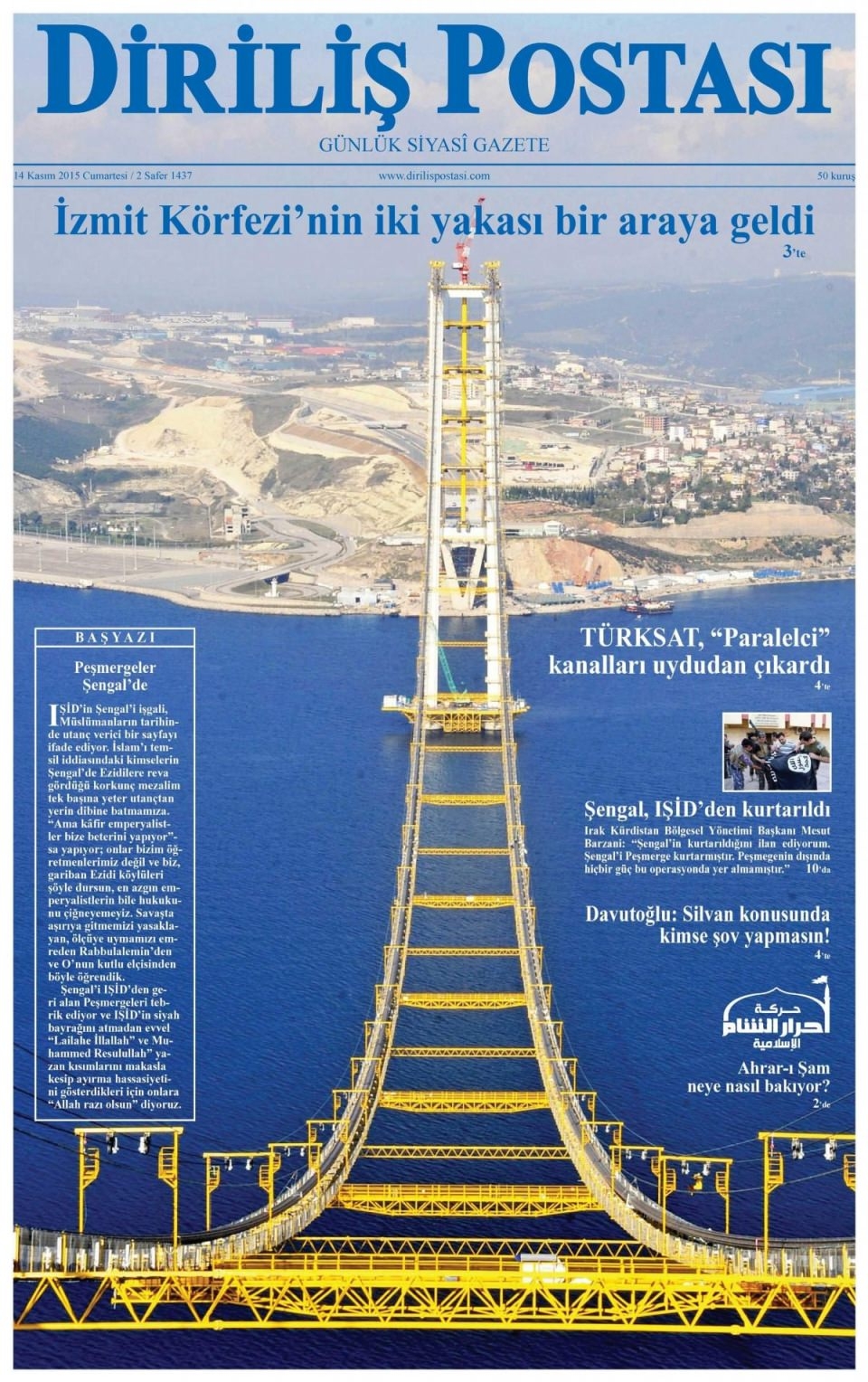 14 Kasım 2015 gazete manşetleri 27