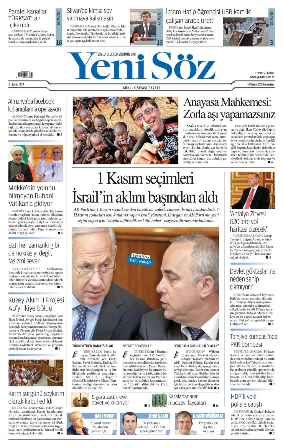 14 Kasım 2015 gazete manşetleri 28