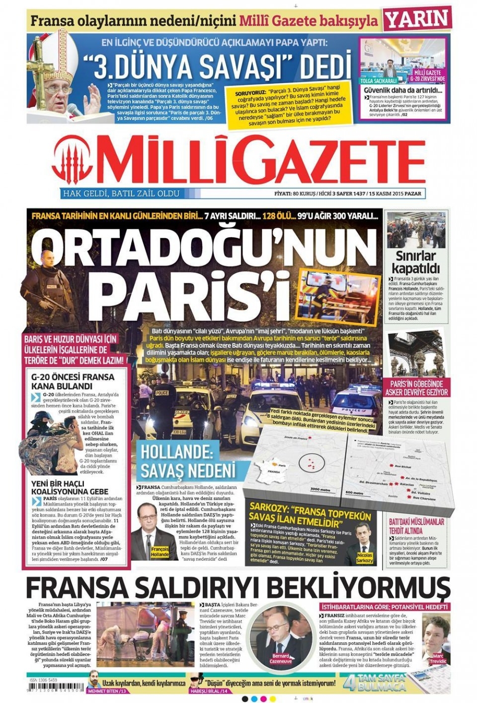 15 Kasım 2015 gazete manşetleri 10