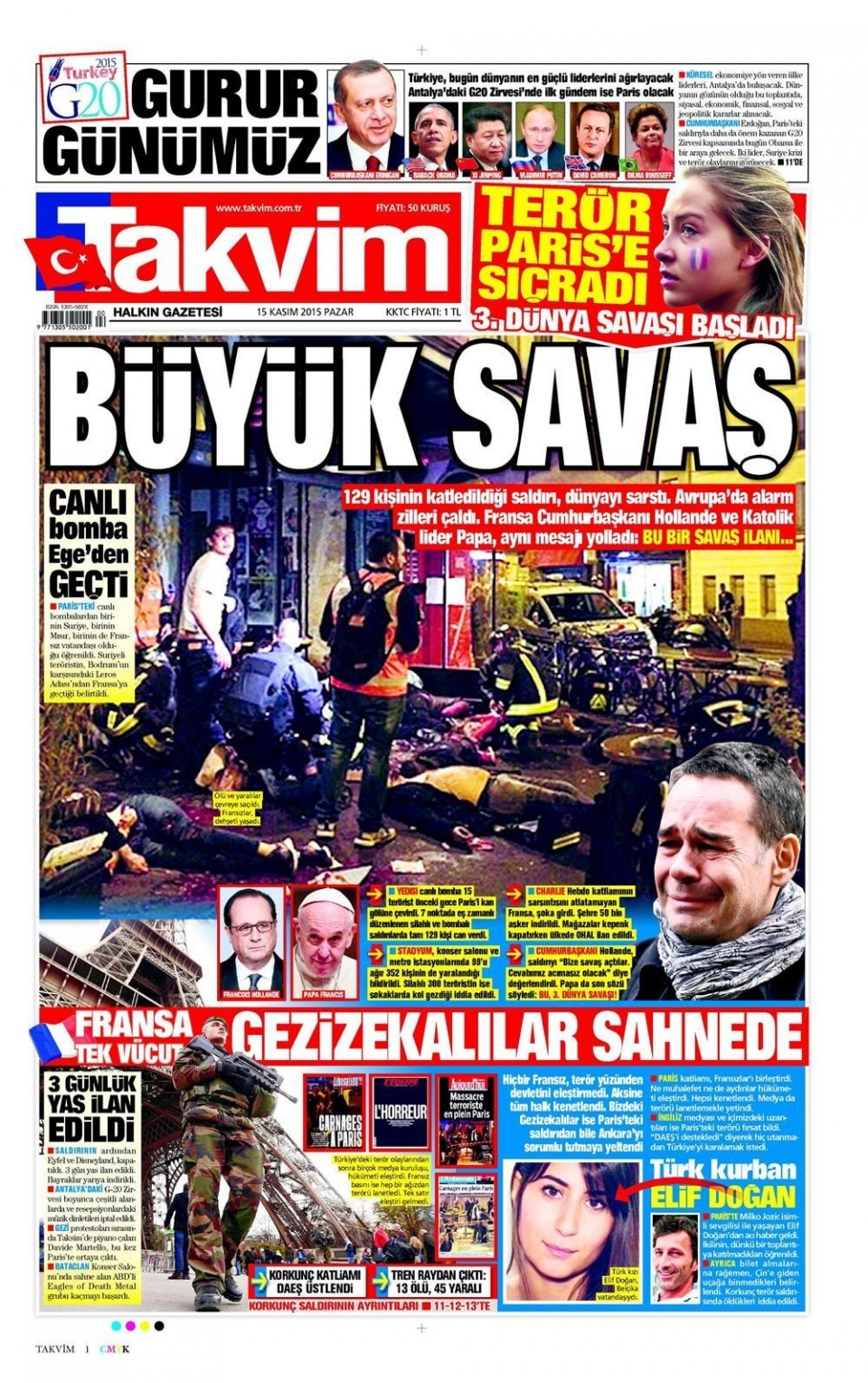 15 Kasım 2015 gazete manşetleri 18