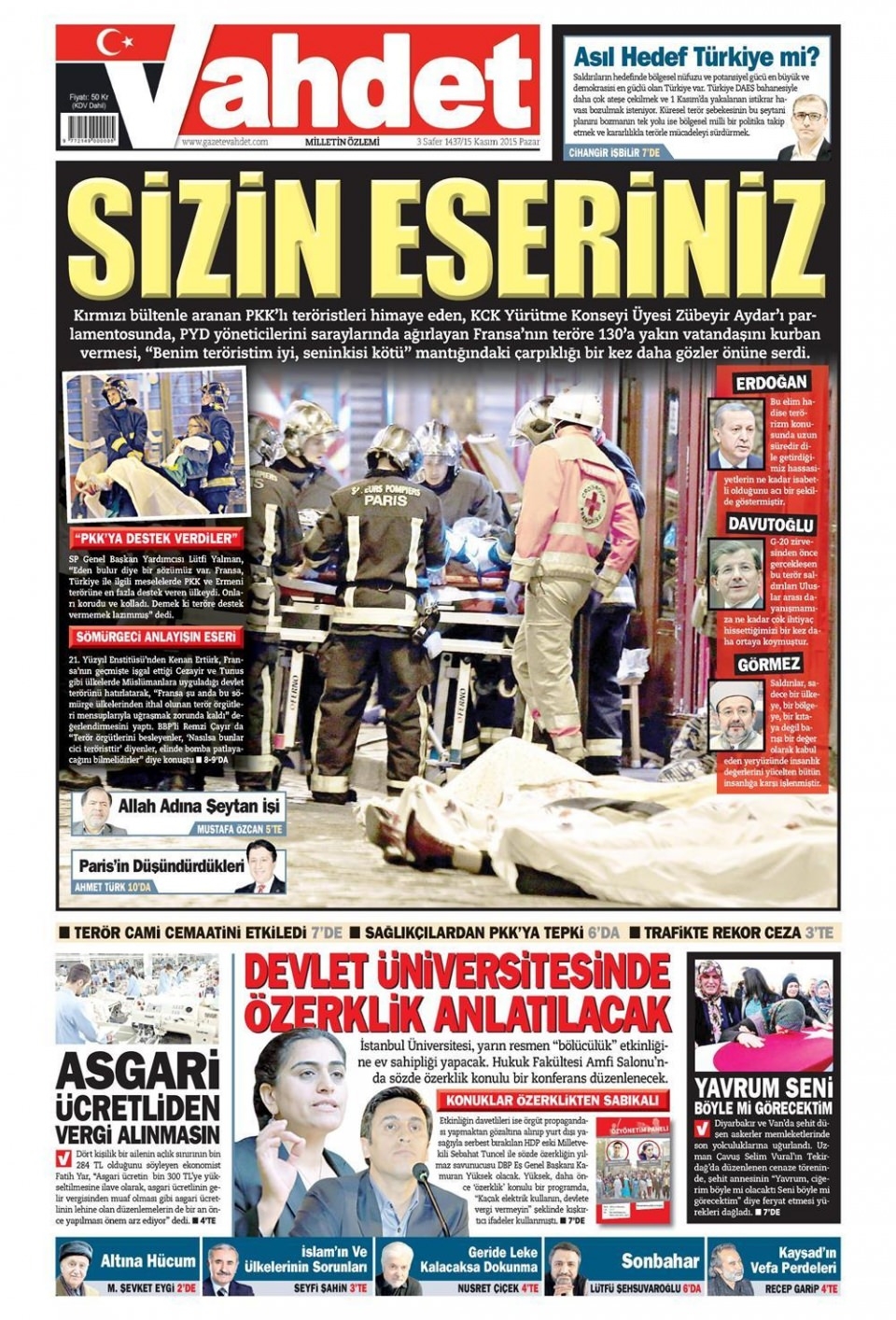 15 Kasım 2015 gazete manşetleri 21