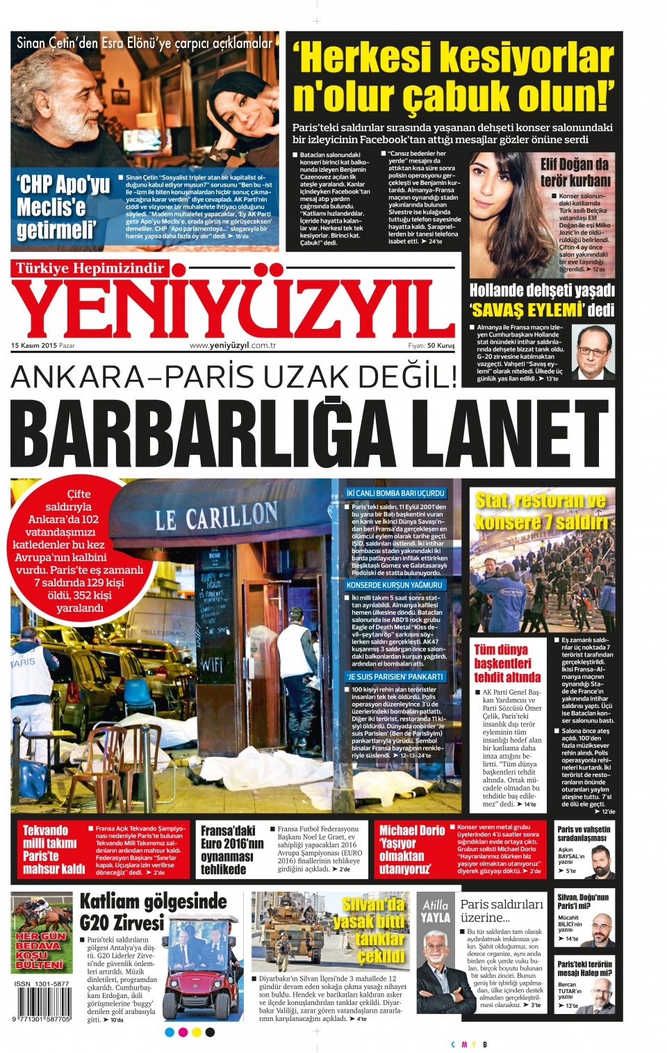 15 Kasım 2015 gazete manşetleri 27