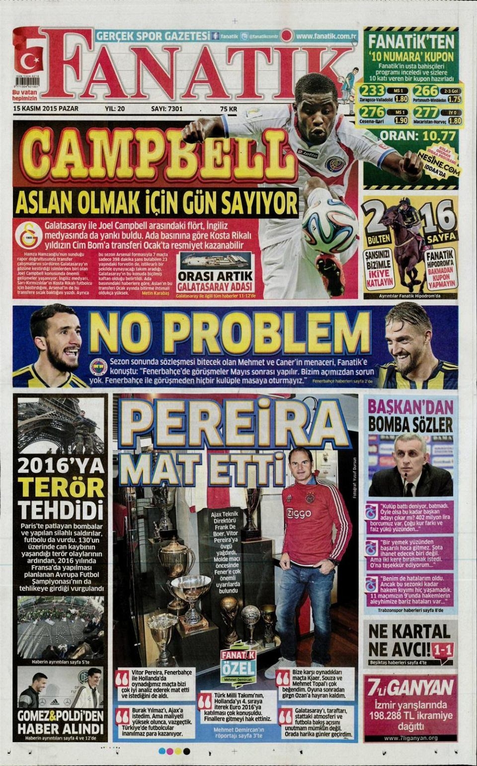 15 Kasım 2015 gazete manşetleri 29