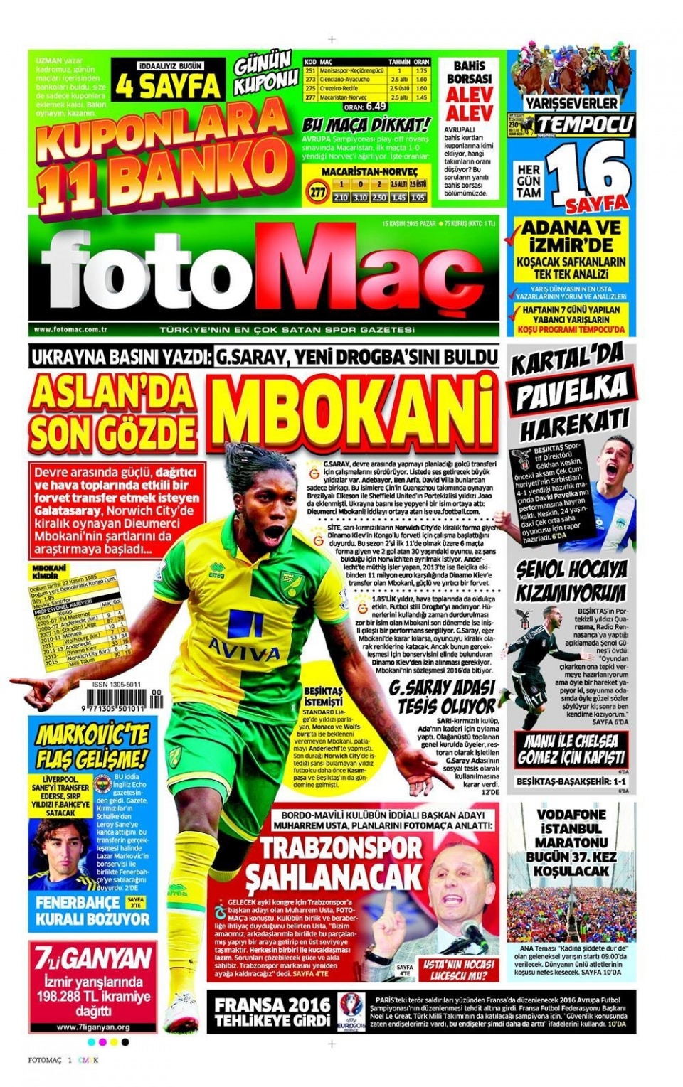 15 Kasım 2015 gazete manşetleri 30