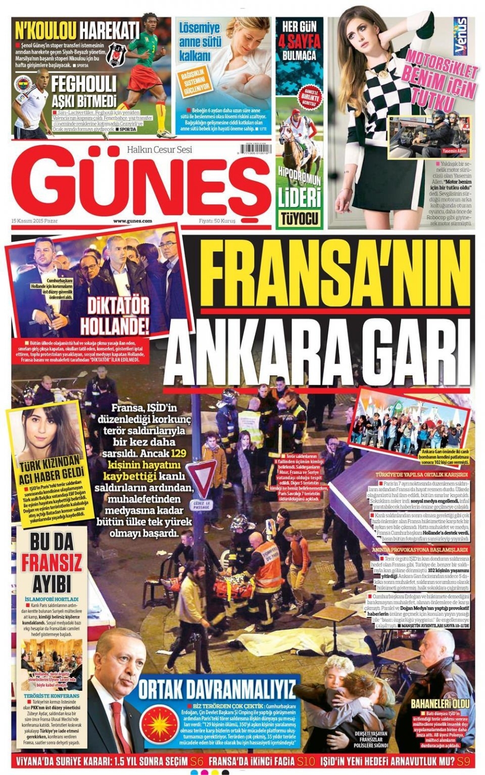 15 Kasım 2015 gazete manşetleri 5