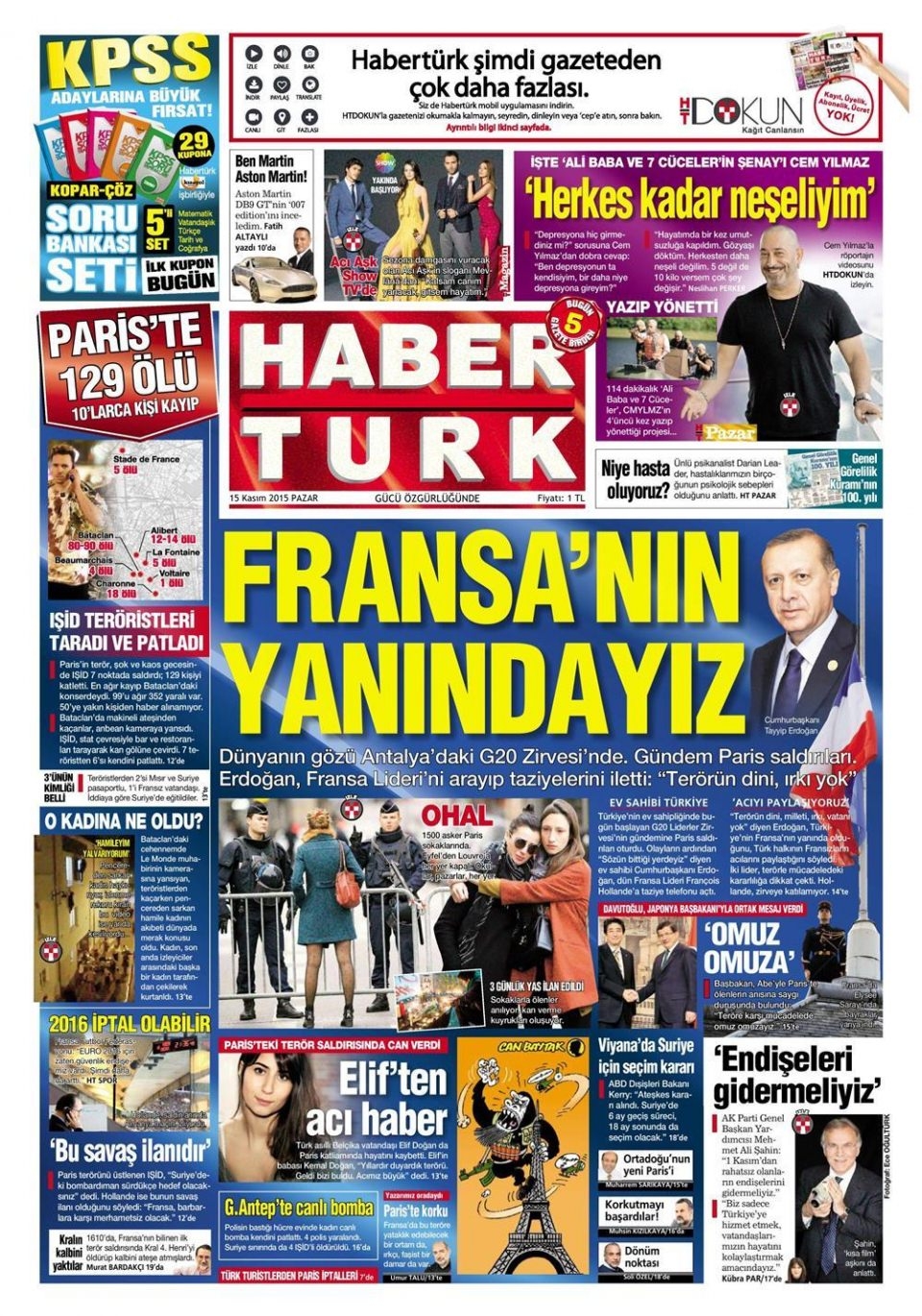 15 Kasım 2015 gazete manşetleri 6