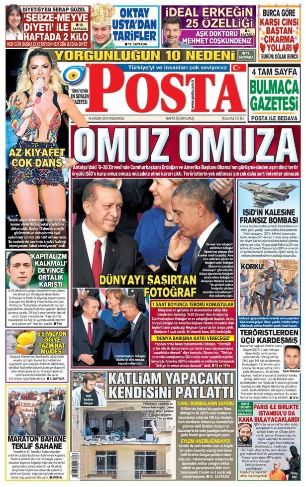 16 Kasım 2015 gazete manşetleri 12