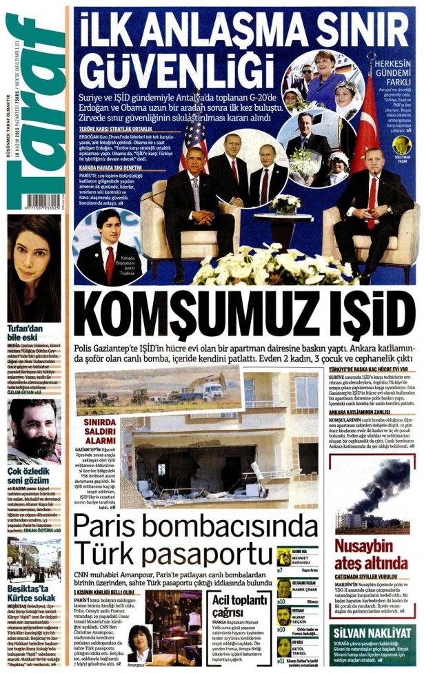 16 Kasım 2015 gazete manşetleri 18