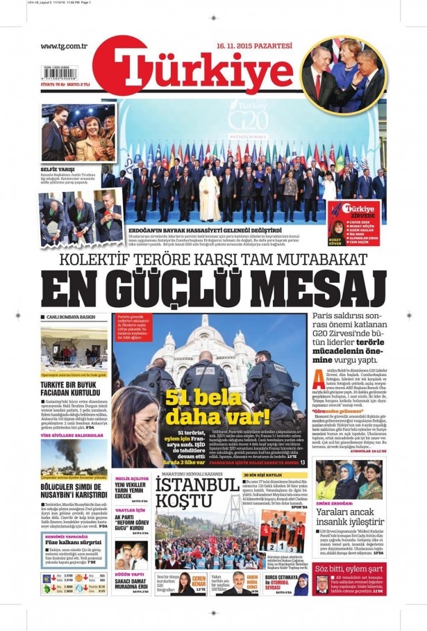 16 Kasım 2015 gazete manşetleri 19