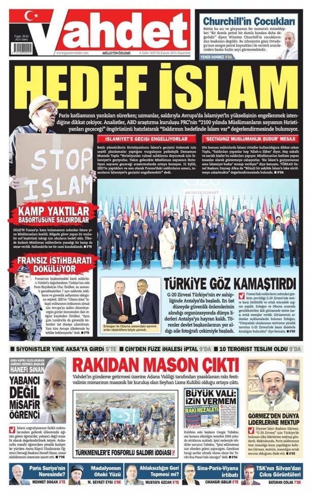 16 Kasım 2015 gazete manşetleri 20