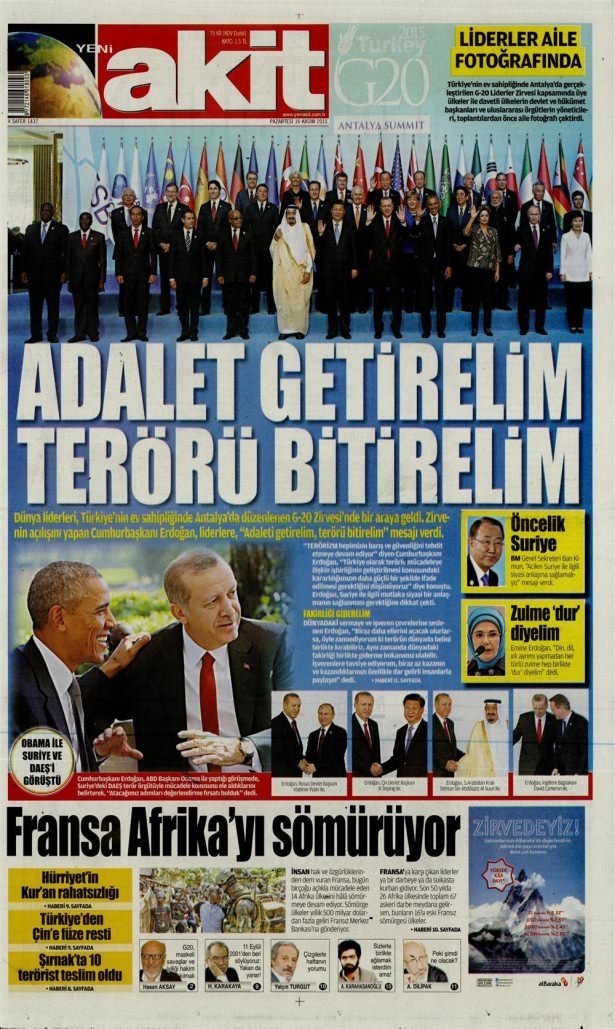 16 Kasım 2015 gazete manşetleri 21