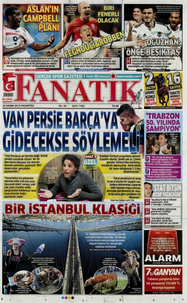 16 Kasım 2015 gazete manşetleri 29