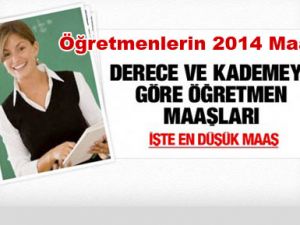 Derecelerine göre öğretmenlerin 2014 zamlı maaşları