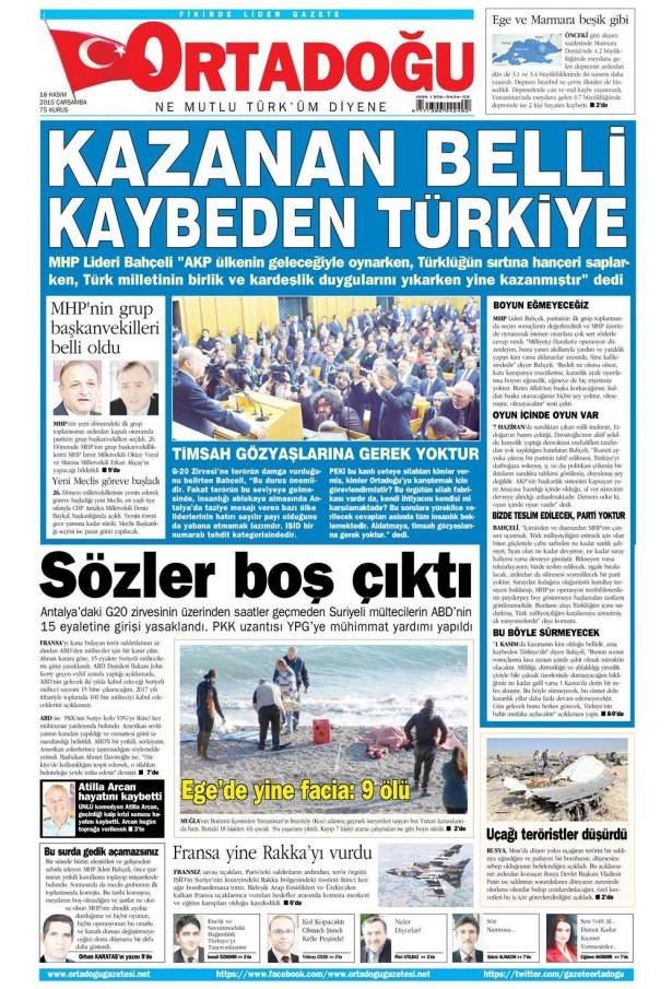 17 Kasım 2015 gazete manşetleri 12