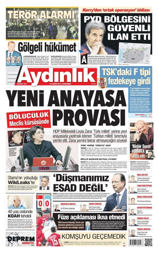 17 Kasım 2015 gazete manşetleri 2