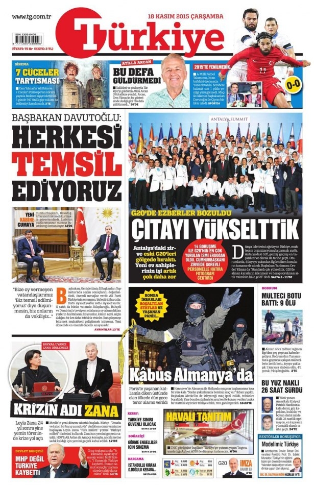 17 Kasım 2015 gazete manşetleri 20